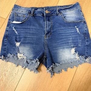 Women’s Distressed Denim Shorts by Jeans Size Large